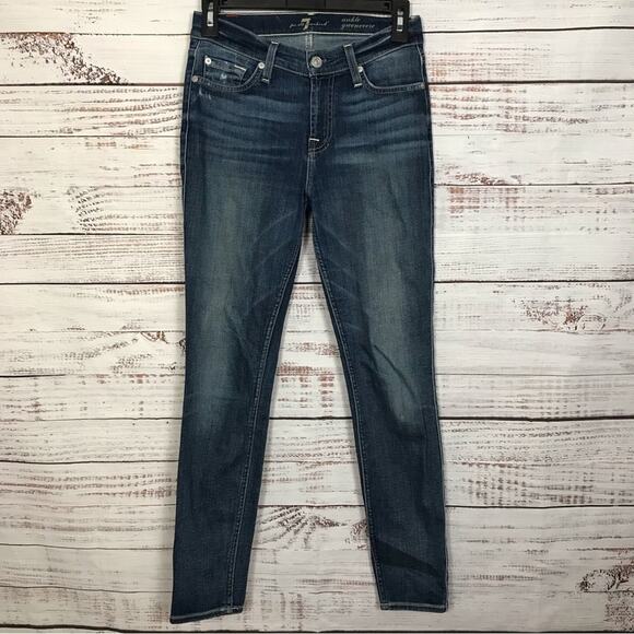 7 For All Mankind Ankle Gwenevere size 25 dark‎ wash casual jeans - Picture 2 of 8